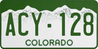CO license plate ACY128