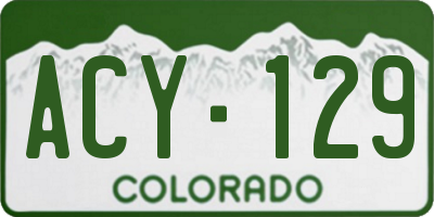 CO license plate ACY129