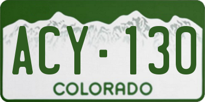 CO license plate ACY130