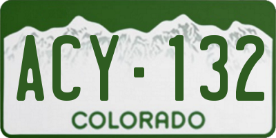 CO license plate ACY132