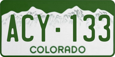 CO license plate ACY133