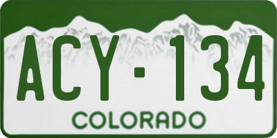 CO license plate ACY134