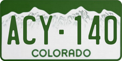 CO license plate ACY140