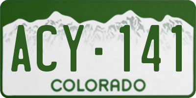 CO license plate ACY141