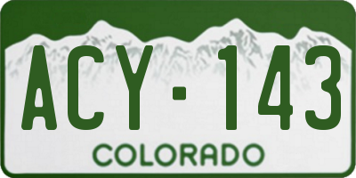 CO license plate ACY143