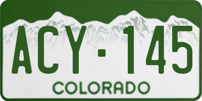 CO license plate ACY145