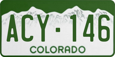 CO license plate ACY146
