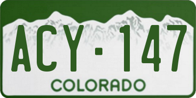 CO license plate ACY147