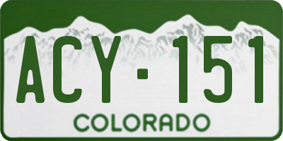 CO license plate ACY151