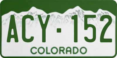 CO license plate ACY152