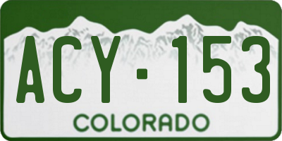 CO license plate ACY153