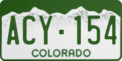 CO license plate ACY154