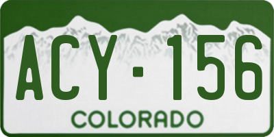 CO license plate ACY156