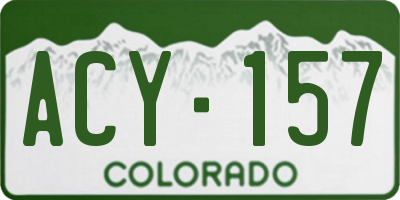 CO license plate ACY157