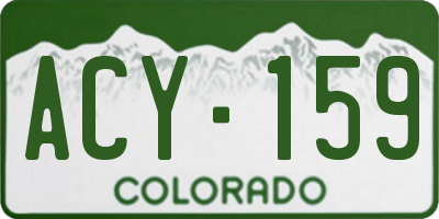 CO license plate ACY159