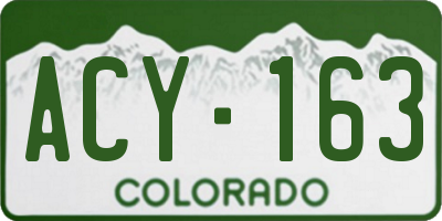 CO license plate ACY163