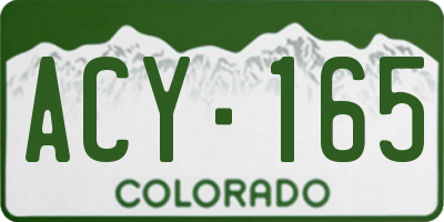 CO license plate ACY165