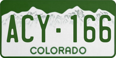 CO license plate ACY166