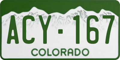 CO license plate ACY167