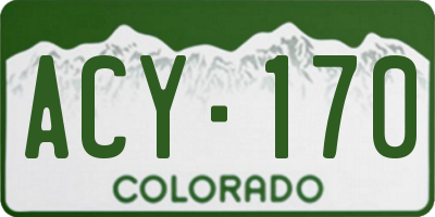 CO license plate ACY170