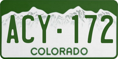 CO license plate ACY172