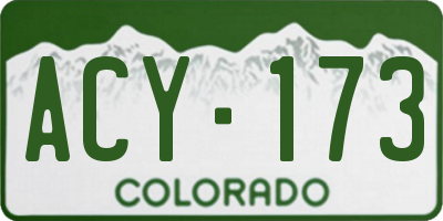 CO license plate ACY173