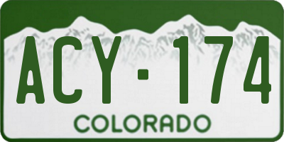 CO license plate ACY174