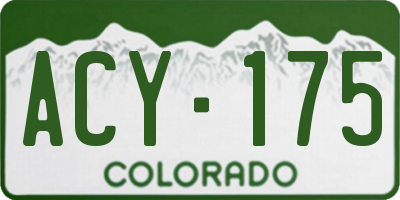 CO license plate ACY175