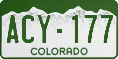 CO license plate ACY177