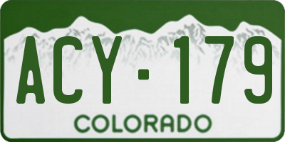 CO license plate ACY179