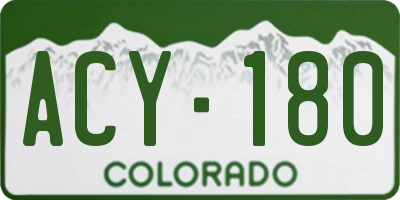 CO license plate ACY180