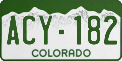CO license plate ACY182