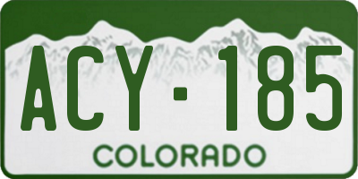 CO license plate ACY185
