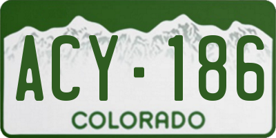 CO license plate ACY186