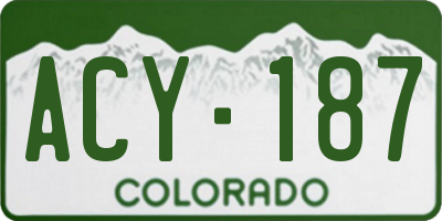 CO license plate ACY187