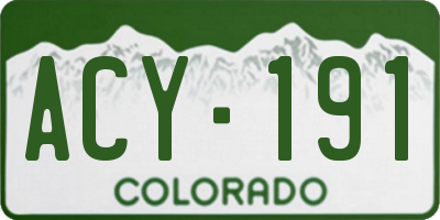 CO license plate ACY191