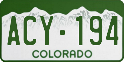 CO license plate ACY194