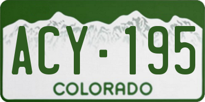 CO license plate ACY195