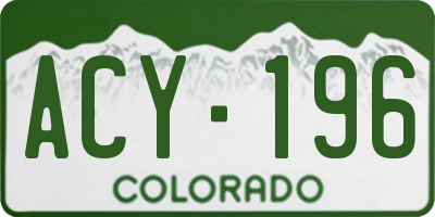 CO license plate ACY196