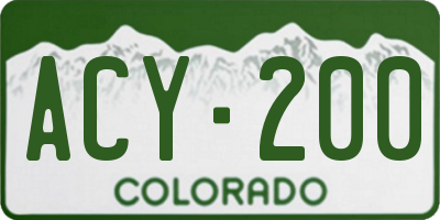 CO license plate ACY200