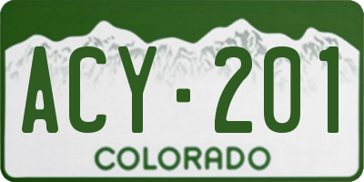 CO license plate ACY201