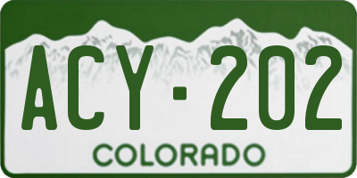 CO license plate ACY202
