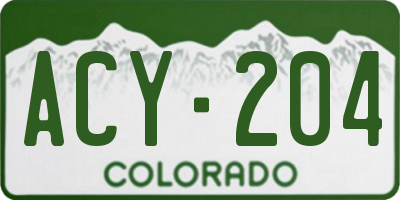 CO license plate ACY204