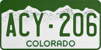 CO license plate ACY206