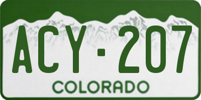 CO license plate ACY207