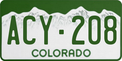 CO license plate ACY208