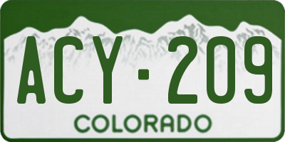 CO license plate ACY209