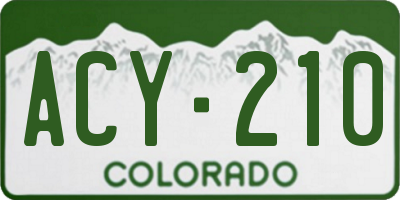 CO license plate ACY210
