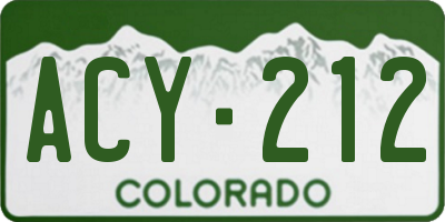CO license plate ACY212