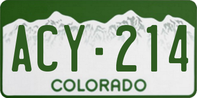CO license plate ACY214